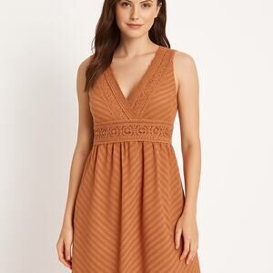 SHEIN Size M Rust Lace Trim Sleeveless Mini Dress